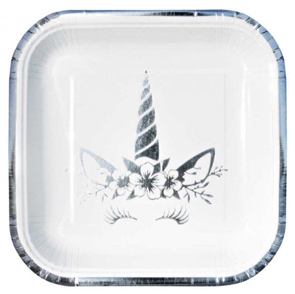 UNICORN TABAK VARAKLI KARE GÜMÜŞ 6 ADET ürün görseli