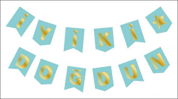 FLAMA İYİKİ DOĞDUN MAKARON MAVİ SET 1 ADET ürün görseli