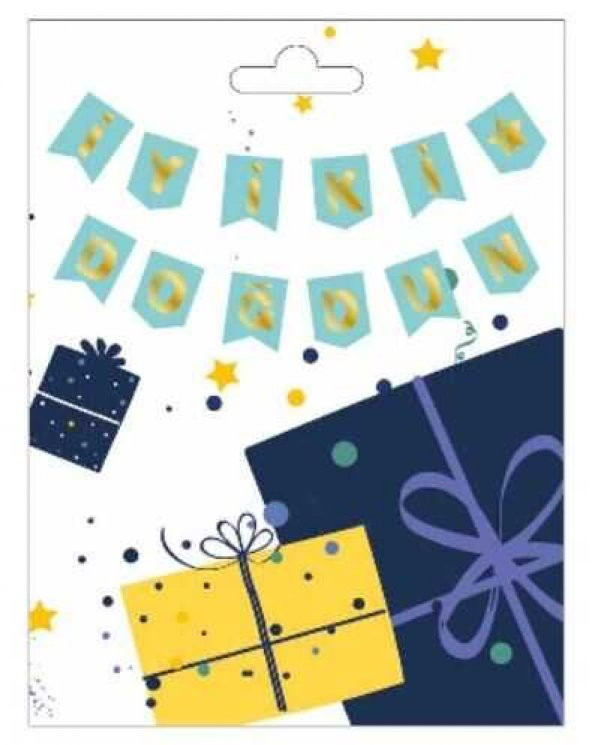 FLAMA İYİKİ DOĞDUN MAKARON MAVİ SET 1 ADET - Resim 2