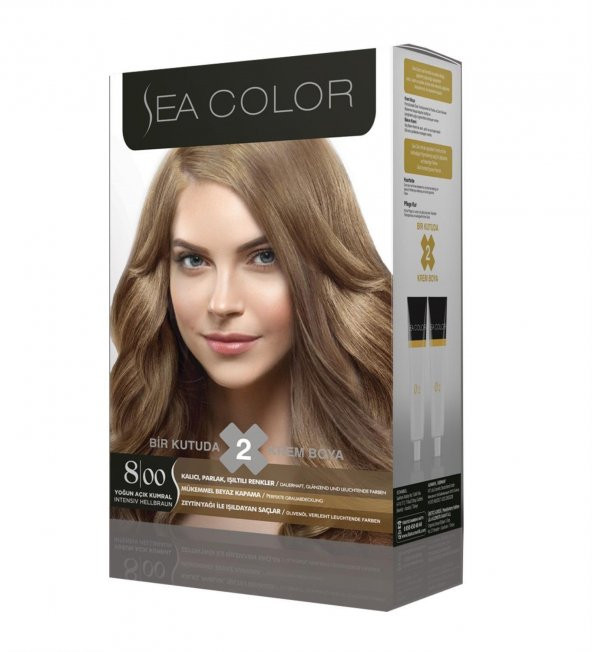 Sea Color 2li Krem Saç Boyası  8.00 Yoğun Açık Kumral