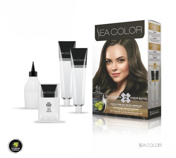 Sea Color 2li Krem Saç Boyası  6.1 Küllü Koyu Kumral - 2