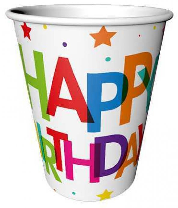 BARDAK HAPPY BIRTHDAY SUPERSTAR220/240cc 8 ADET ürün görseli
