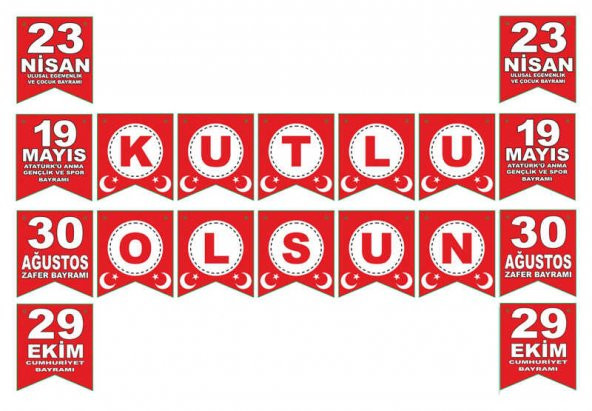 FLAMA BAYRAK MİLLİ BAYRAMLAR SETİ SET 1 ADET - Resim 5