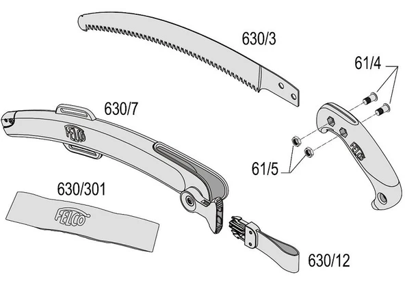 Felco 630 Budama Testeresi Kavisli 33cm - 2