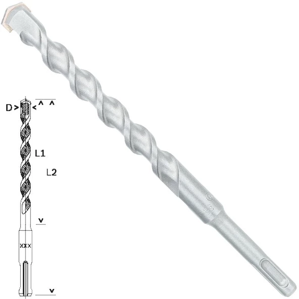 Bosch SDS-Plus-1 Matkap Uç 16x150x210mm Taş Beton