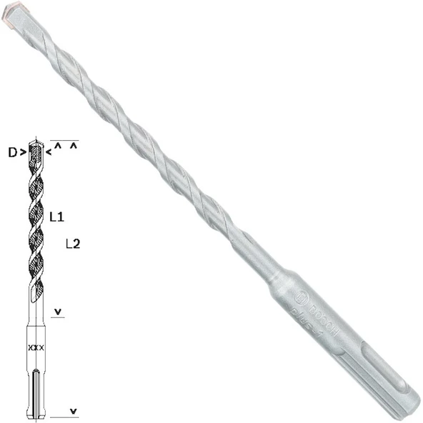 Bosch SDS-Plus-1 Matkap Uç 7x100x160mm Taş Beton