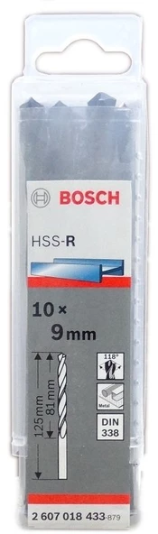 Bosch HSS-R Metal Matkap Uç 9x81x125mm 10 Parça