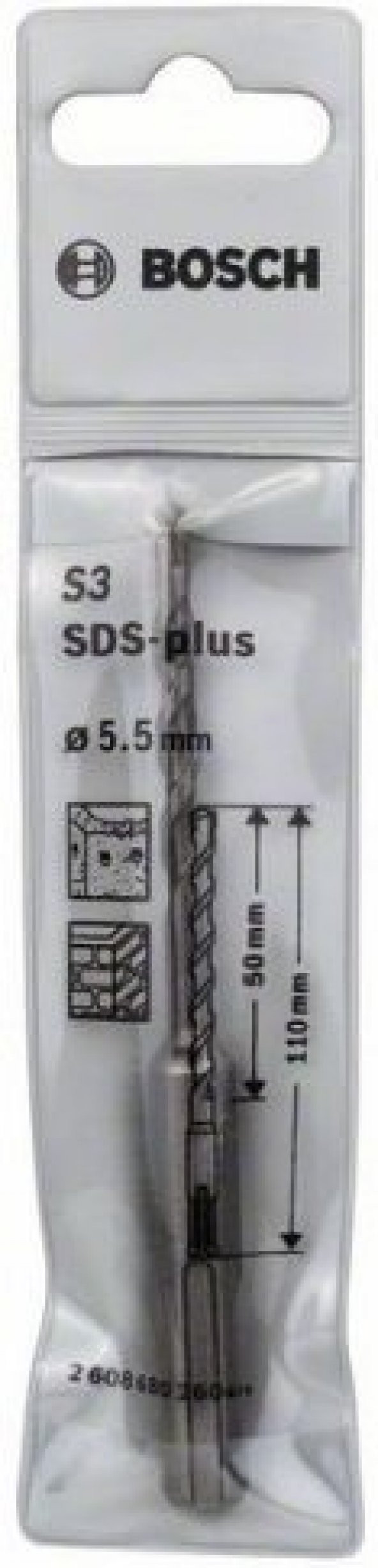 Bosch SDS-Plus-1 Matkap Uç 5.5x50x110mm Taş Beton - 3