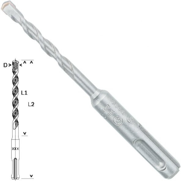 Bosch SDS-Plus-1 Matkap Uç 5.5x50x110mm Taş Beton - 1