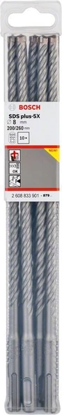 Bosch SDS-Plus 5X Matkap Uç 8x200x260mm Taş ve Beton 10'lu Paket - 2