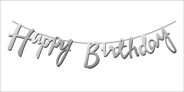 FLAMA HAPPY BRITHDAY METALİZE GÜMÜŞ SET 1 ADET - Resim 2