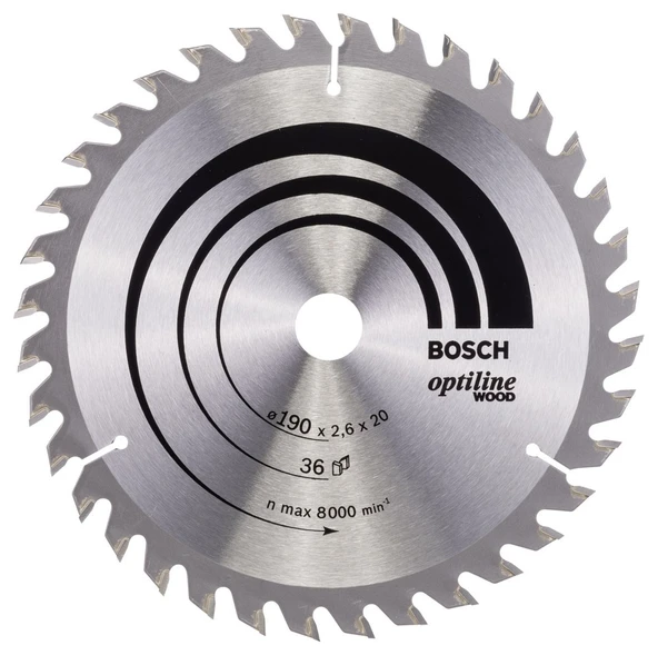 Bosch Optiline Wood 190*20/16 mm 36 Diş - 1