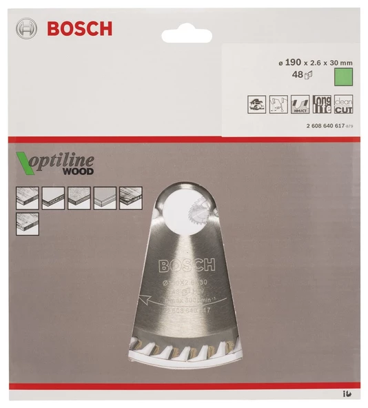 Bosch Optiline Wood 190*30 mm 48 Diş - 2