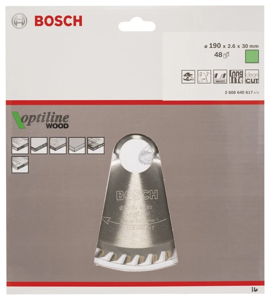 Bosch Optiline Wood 190*30 mm 48 Diş - 2