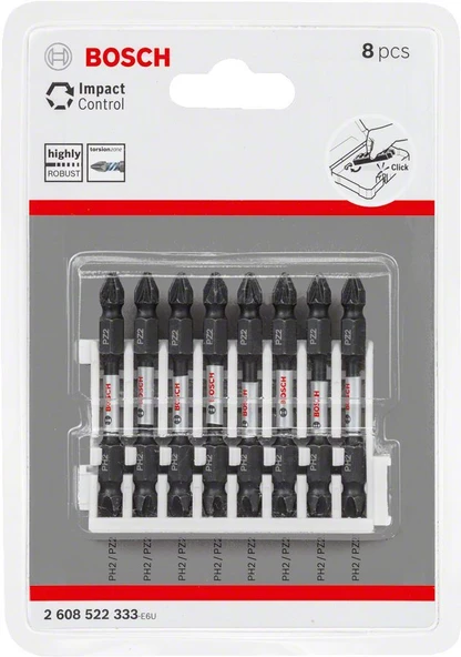 Bosch Impact Ctrl ÇiftTaraf 8'li PH2-PZ2,65mm - 2