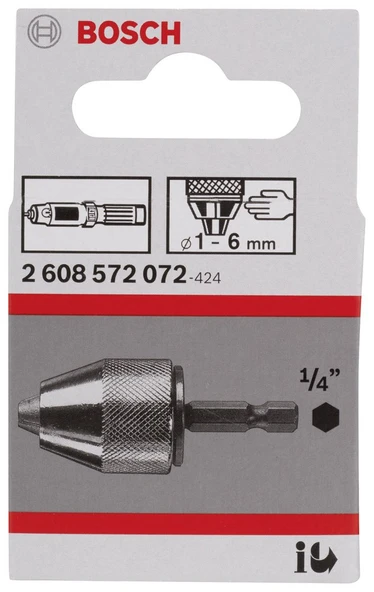 Bosch 1-6 mm - 1/4''-6k Anahtarsız Mandren - 2