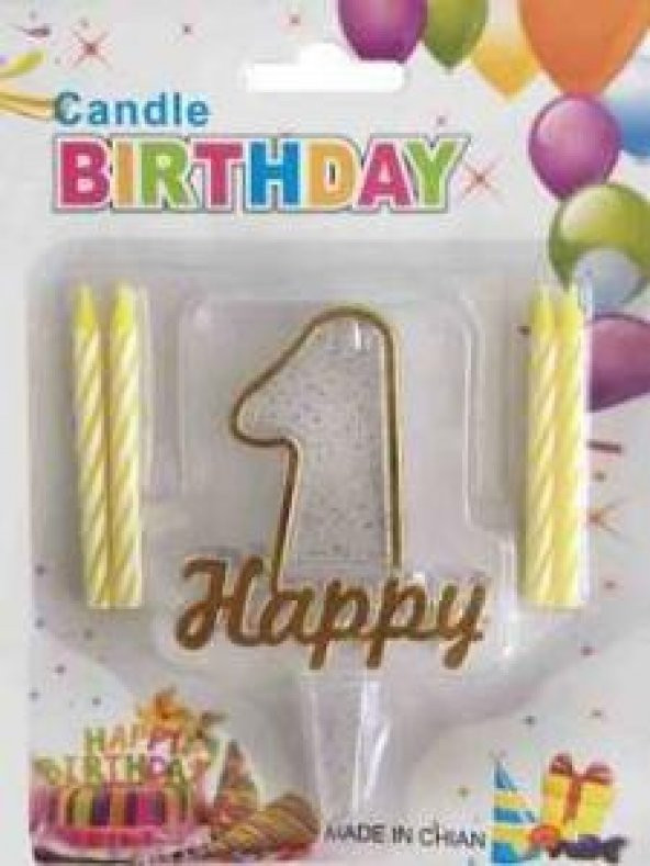 MUM 1 YAŞ HAPPY YAZILI ALTIN 1 ADET ürün görseli 1