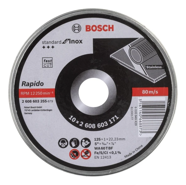 Bosch 125*1,0mm Standard for Inox Rapido 10'lu