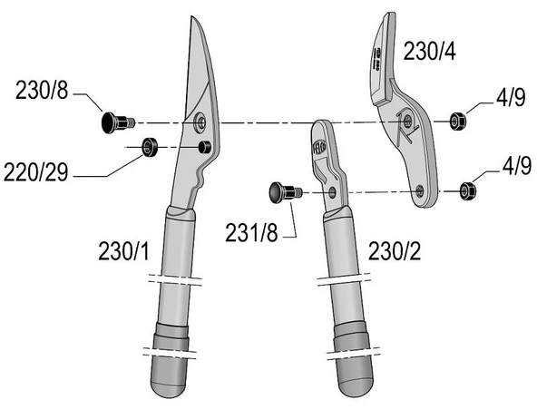 Felco 230 Dal Budama Makası 80cm Alüminyum Çift El - Resim 2