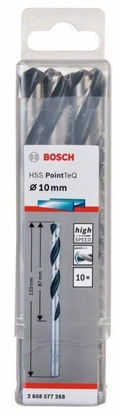 Bosch HSS PointTeQ Matkap Uç Metal 10x87x133mm 10 Parça ürün görseli 1
