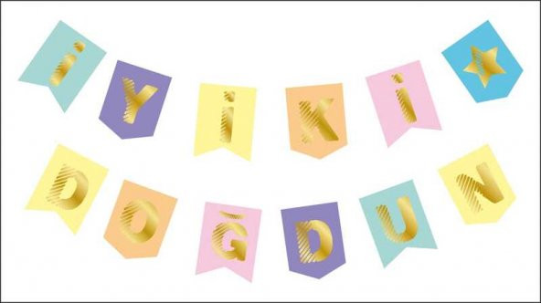 FLAMA İYİKİ DOĞDUN MAKARON RENGARENK SET 1 ADET ürün görseli