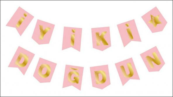 FLAMA İYİKİ DOĞDUN MAKARON PEMBE SET 1 ADET ürün görseli