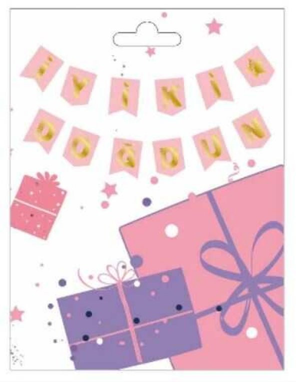 FLAMA İYİKİ DOĞDUN MAKARON PEMBE SET 1 ADET - Resim 2