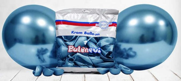BALON KROM PARLAK 12 İNC MAVİ 50 ADET - Resim 2