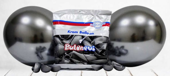 BALON KROM PARLAK 12 İNC UZAY GRİ 50 ADET - Resim 4
