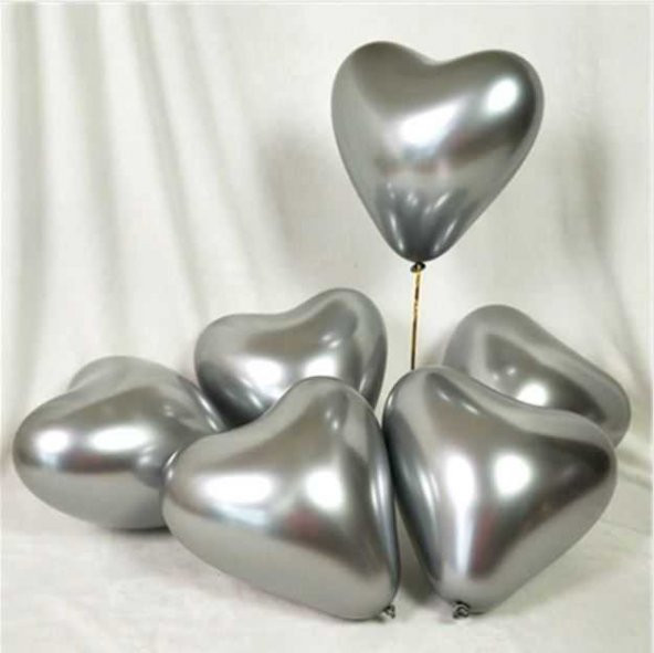 BALON KROM PARLAK KALP 12 İNC GÜMÜŞ 50 ADET ürün görseli