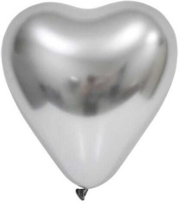 BALON KROM PARLAK KALP 12 İNC GÜMÜŞ 50 ADET - Resim 2