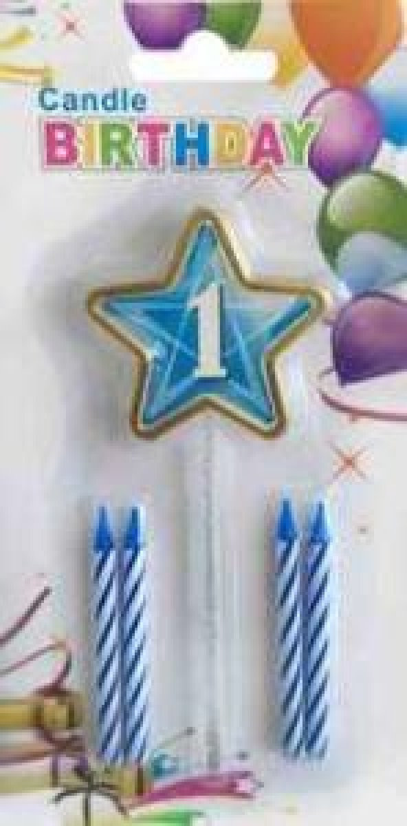 MUM 1 YAŞ YILDIZLI MAVİ 1 ADET ürün görseli 1