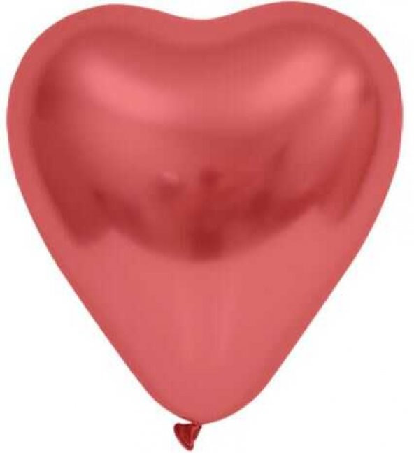 BALON KROM PARLAK 12 İNC KALP KIRMIZI 50 ADET - Resim 2