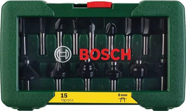 Bosch Freze Uç Seti 8mm Şaft 15 Parça - 2
