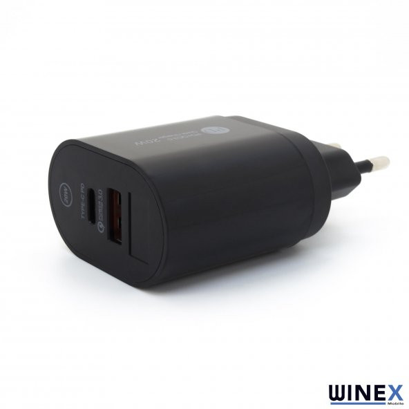Winex Dijital Göstergeli PD20W Type-C+UsbA Çift Çıkışlı Şarj Aleti Başlığı - 2