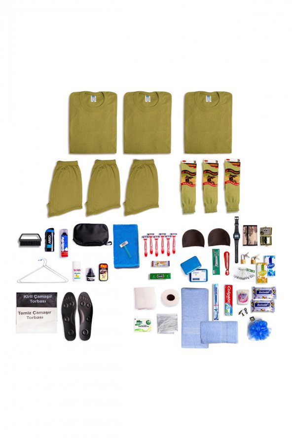 3lü Her Şey Dahil Asker Seti - Asker Malzemeleri - Fanila Boxer Çorap - 5