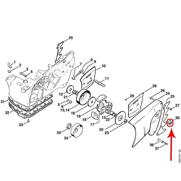 Stihl 9220-260-1300 Yan Kapak Somunu Altıgen M10 - Stihl 050, 051, 070, 075, 076, 090, MS720 - Resim 2