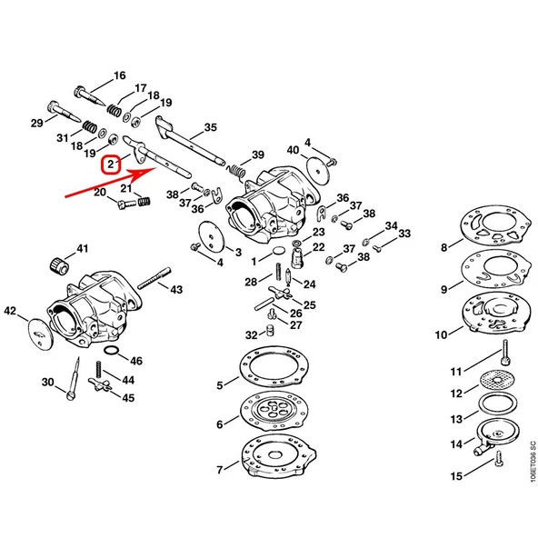 Stihl 1106-120-7203 Karbüratör Jikle Mili - Stihl 070, 090 - Resim 2