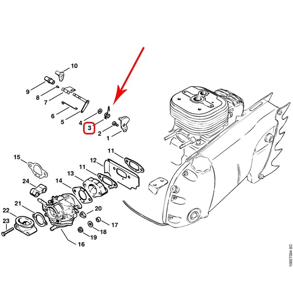 Stihl 0000-998-0811 Karbüratör Yayı - Stihl 070, 090, MS720 - Resim 2