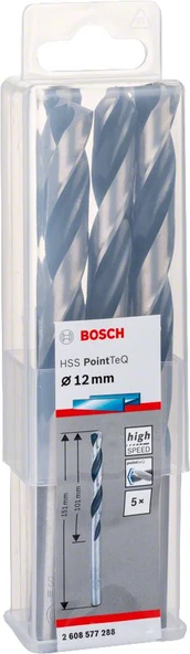 Bosch - HSS-PointeQ Metal Matkap Ucu 12,0 mm 5'li - Resim 2