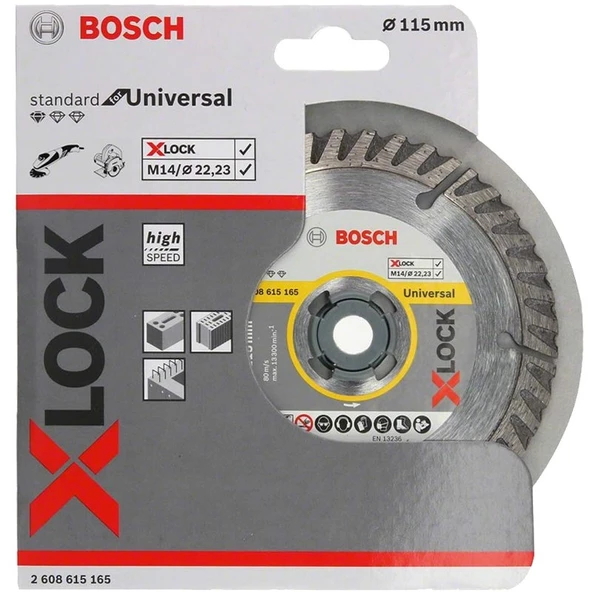 Bosch - X-LOCK - Standard Seri Genel Yapı Malzemeleri İçin Elmas Kesme Diski 115 mm