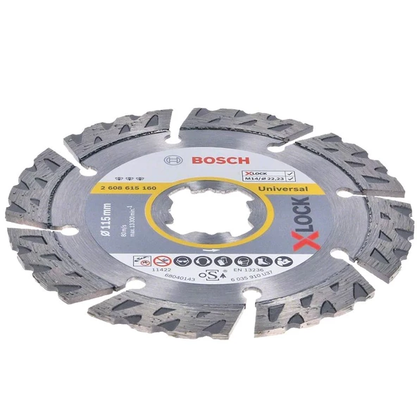 Bosch - X-LOCK - Standard Seri Genel Yapı Malzemeleri İçin Elmas Kesme Diski 115 mm - 3