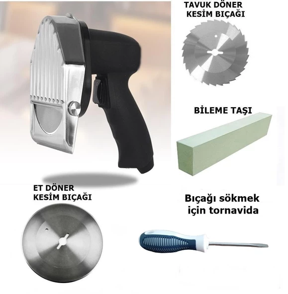 Elektirikli Döner Kesme Makinasi+Tavuk Döner Kesme Bıçağı+Motor Koruma Devreli - 2