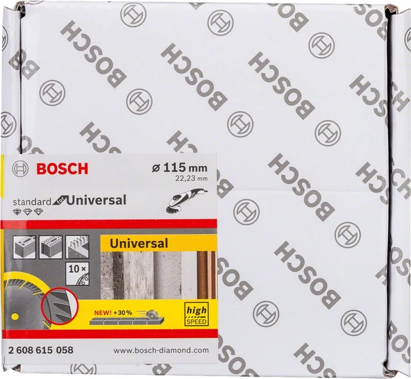 Bosch - Standard Seri Genel Yapı Malzemeleri İçin Elmas Kesme Diski 115 mm 10'lu Paket - 2