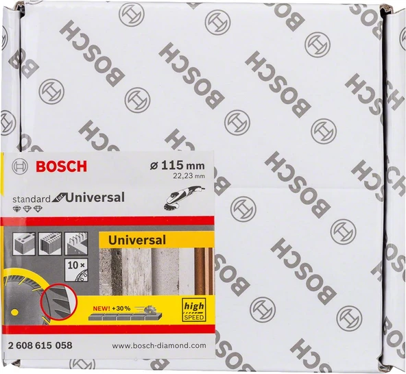Bosch - Standard Seri Genel Yapı Malzemeleri İçin Elmas Kesme Diski 115 mm 10'lu Paket - 2
