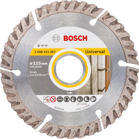 Bosch - Standard Seri Genel Yapı Malzemeleri İçin Elmas Kesme Diski 115 mm 10'lu Paket