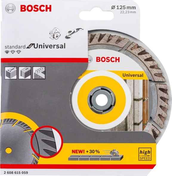 Bosch - Standard Seri Genel Yapı Malzemeleri İçin Elmas Kesme Diski 125 mm - 2