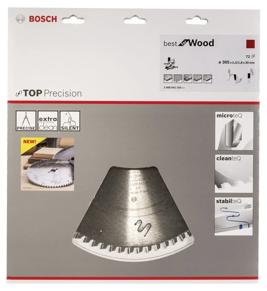 Bosch - Best Serisi Hassas Kesim Ahşap için Daire Testere Bıçağı 305*30 mm 72 Diş - 2