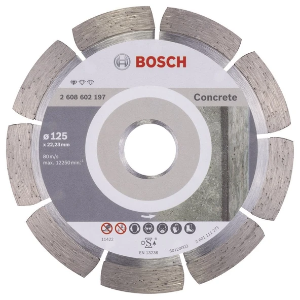 Bosch - Standard Seri Beton İçin Elmas Kesme Diski 125 mm - 1