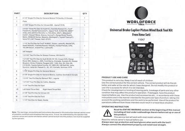 WorldForce 11047 Fren İtme Seti 18 Parça - 4